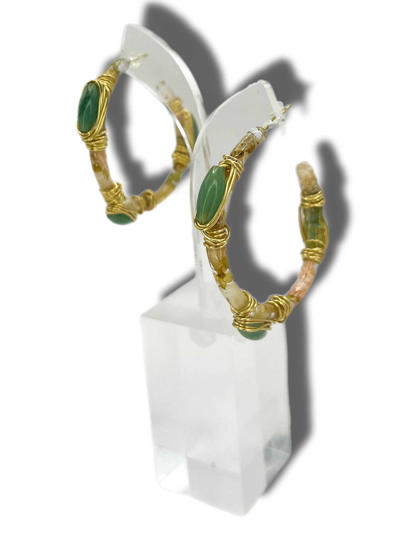 Secret Garden Hoop Earring Aventurine