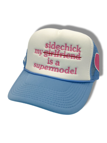 my sidechick is a supermodel pink and blue hat